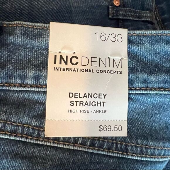 INC International Concepts 16/33 High Rise Delancey Straight Ankle Jean NWT - Picture 6 of 9